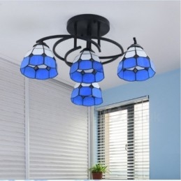 Lustre integrado estilo mediterrâneo de 4 luzes