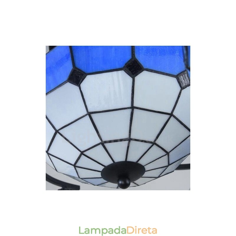 Lustre integrado estilo mediterrâneo de 9 luzes