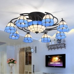 Lustre integrado estilo mediterrâneo de 11 luzes