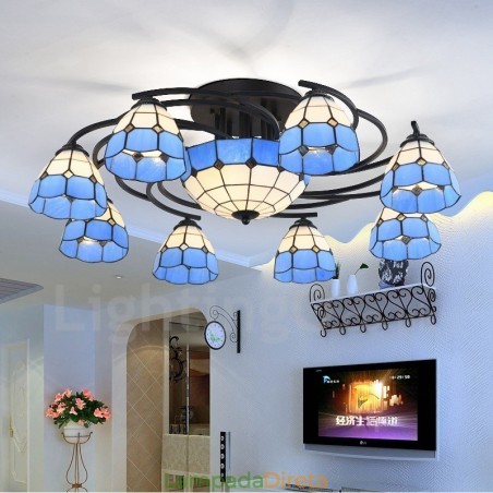 Lustre integrado estilo mediterrâneo de 11 luzes Lustre integrado estilo mediterrâneo de 11 luzes