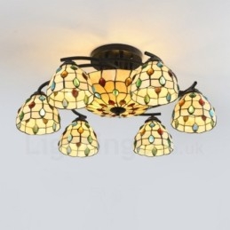 Lustre integrado estilo mediterrâneo de 9 luzes
