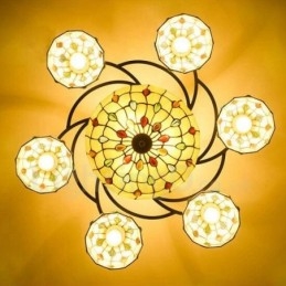 Lustre integrado estilo mediterrâneo de 9 luzes
