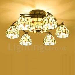 Lustre integrado estilo mediterrâneo de 9 luzes
