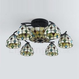 Lustre integrado estilo mediterrâneo de 9 luzes
