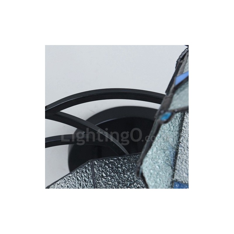 Lustre de metal integrado estilo mediterrâneo com 4 luzes para banheiro