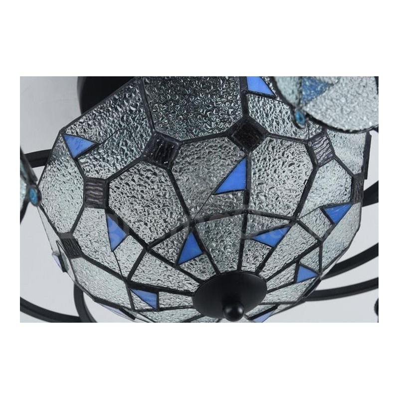 Lustre de metal integrado estilo mediterrâneo com 4 luzes para banheiro