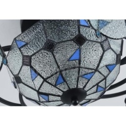 Lustre de metal integrado estilo mediterrâneo com 9 luzes para banheiro