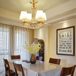 Lustre de cobre integrado de metal rústico com 4 luzes