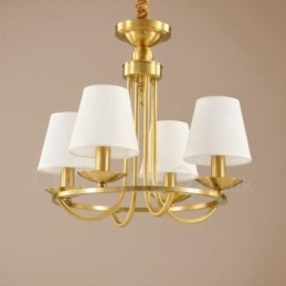 Lustre de cobre integrado de metal rústico com 4 luzes