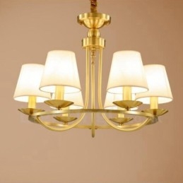 Lustre de cobre integrado de metal rústico com 6 luzes