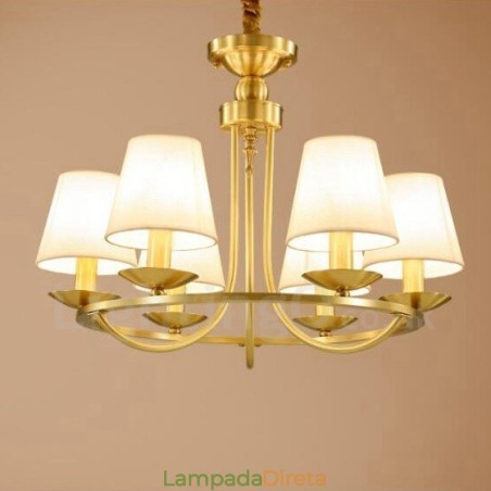 Lustre de cobre integrado de metal rústico com 6 luzes Lustre de cobre integrado de metal rústico com 6 luzes