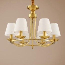 Lustre de cobre integrado de metal rústico com 6 luzes
