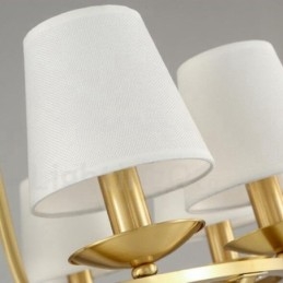 Lustre de cobre integrado de metal rústico com 6 luzes
