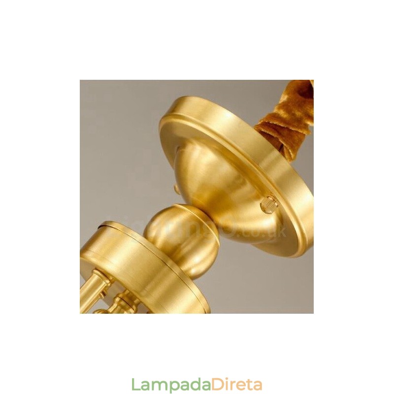 Lustre de cobre integrado de metal rústico com 6 luzes