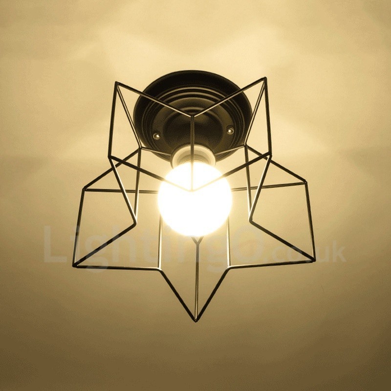 Lustre Integrado de Luz Única Rústica Lodge