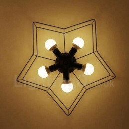 Lustre integrado rústico de 5 luzes