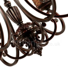 Lustre de metal integrado rústico de 6 luzes