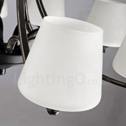 Lustre de metal integrado rústico de 6 luzes