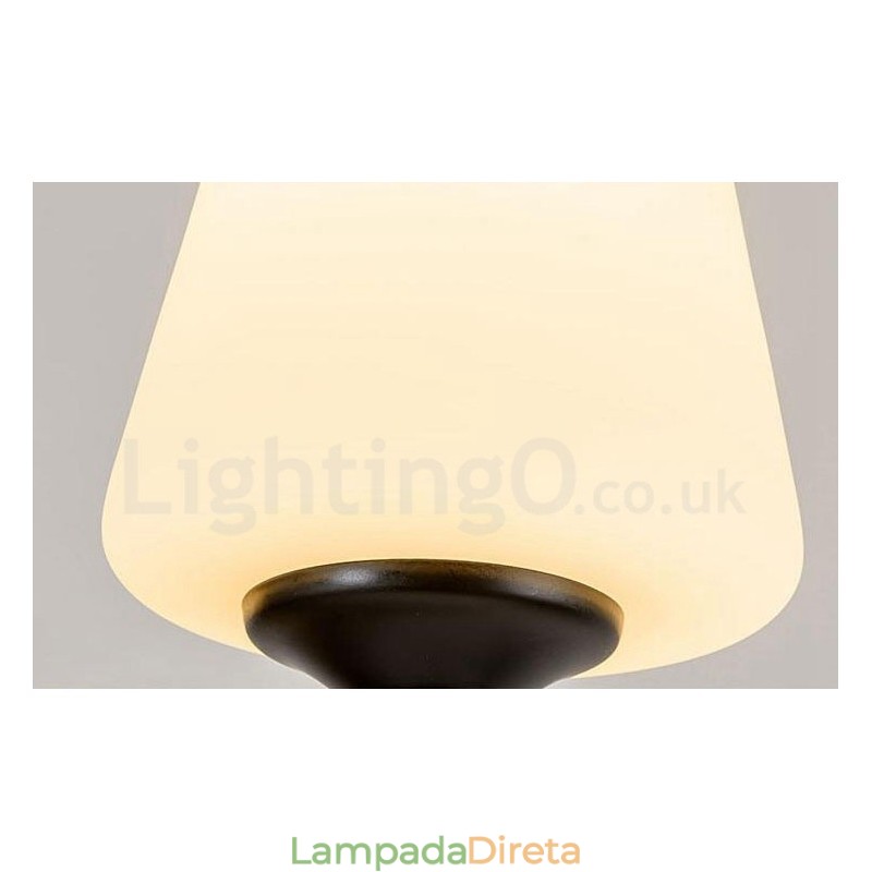 Lustre de metal integrado rústico de 6 luzes