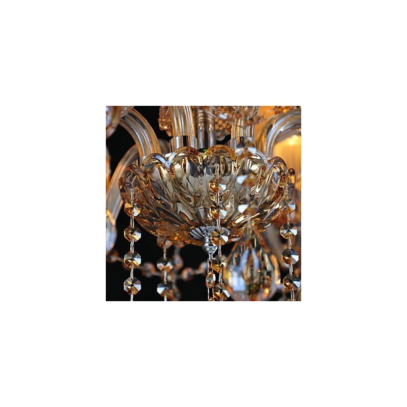 Lustre Cristal Tradicional Clássico Vidro 6 Luzes