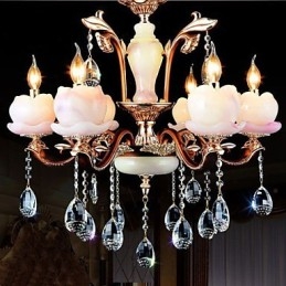 Pingente de cristal de jade de liga de zinco de luxo estilo europeu