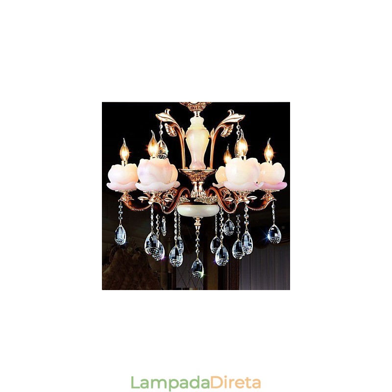 Pingente de cristal de jade de liga de zinco de luxo estilo europeu