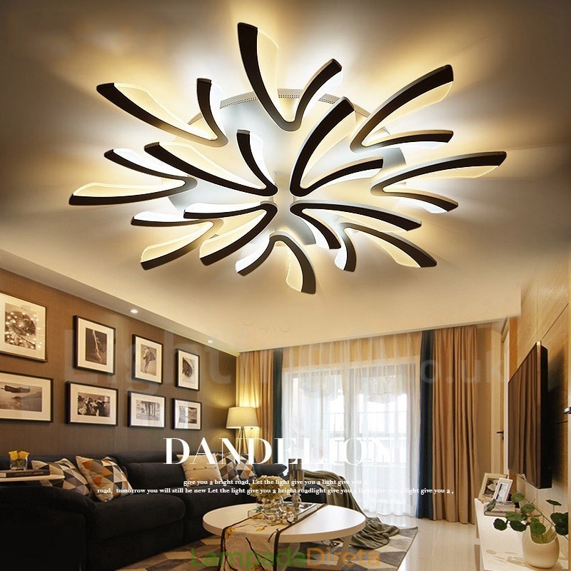 Lustre integrado moderno contemporâneo de 12 luzes