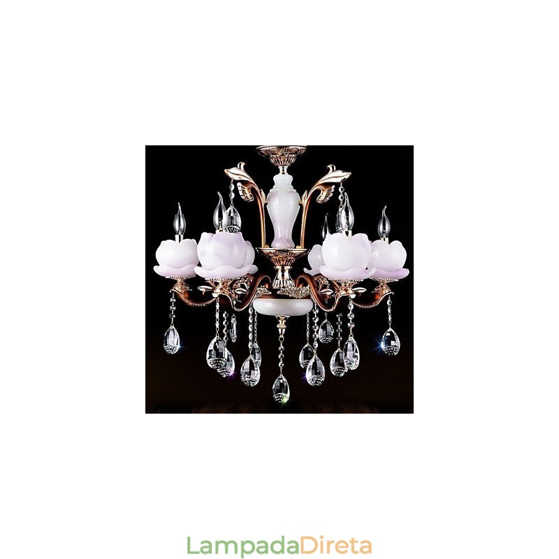 Pingente de cristal de jade de liga de zinco de luxo estilo europeu