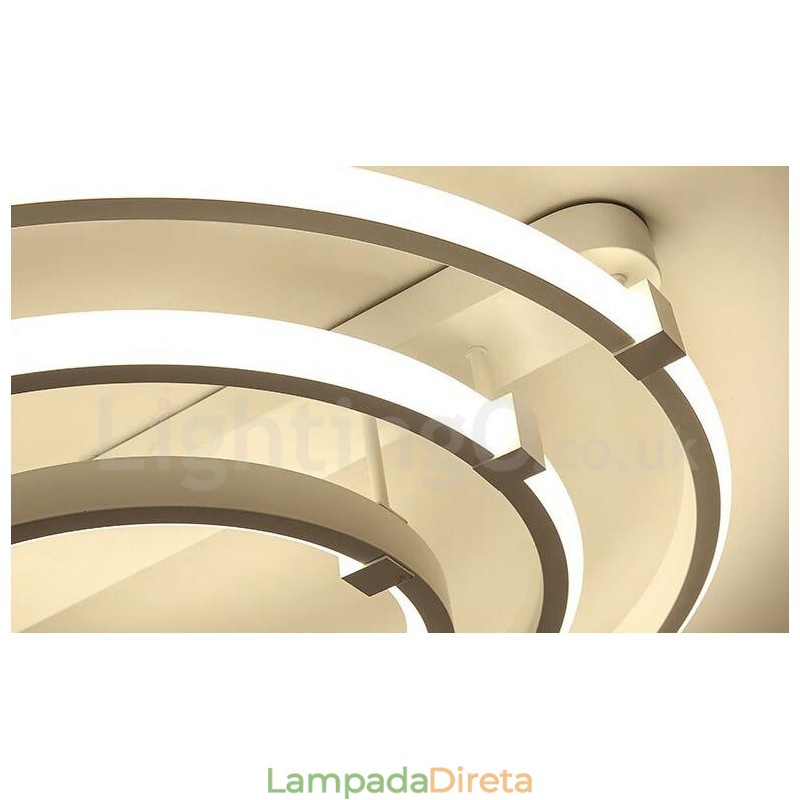 Lustre moderno contemporâneo de 3 anéis