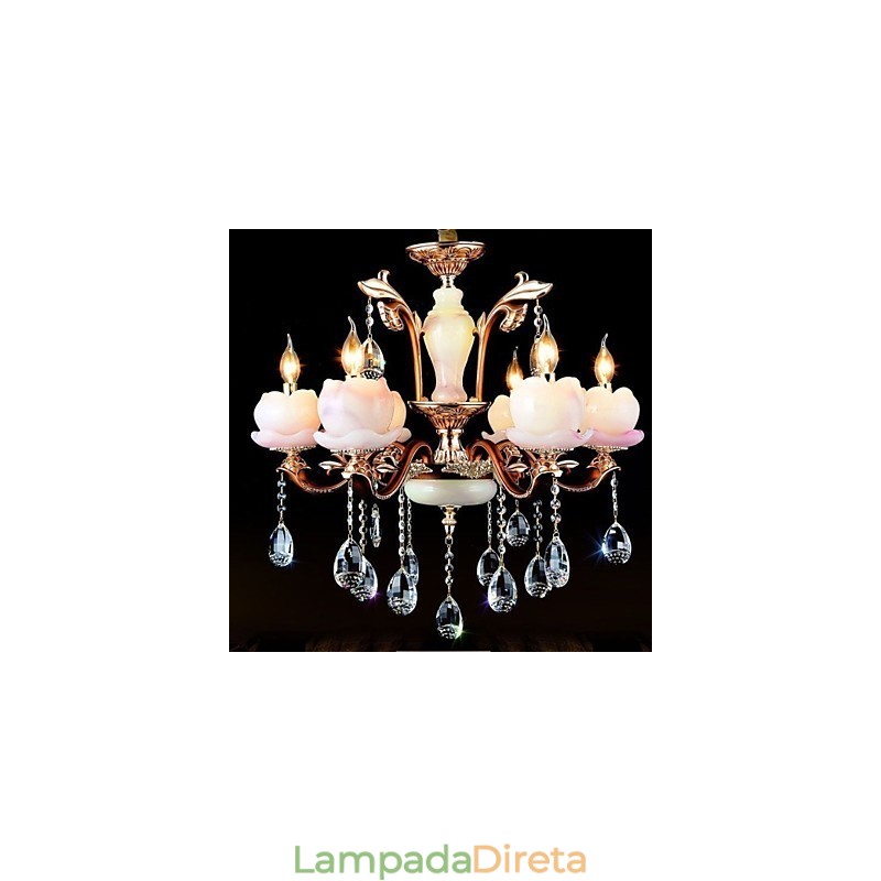 Pingente de cristal de jade de liga de zinco de luxo estilo europeu