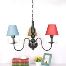 Lustre de metal integrado clássico tradicional de 3 luzes