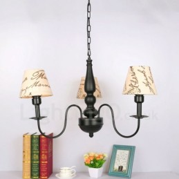 Lustre de metal integrado clássico tradicional de 3 luzes