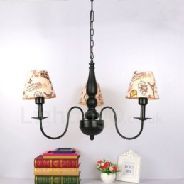 Lustre de metal integrado clássico tradicional de 3 luzes