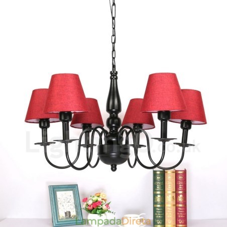 Lustre de metal integrado estilo mediterrâneo de 6 luzes Lustre de metal integrado estilo mediterrâneo de 6 luzes
