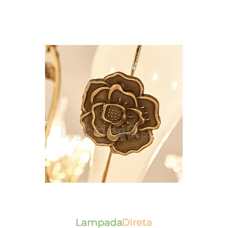 Lustre de metal integrado clássico tradicional de 6 luzes