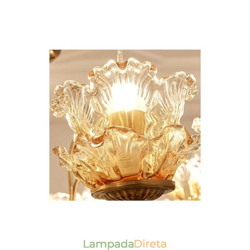 Lustre de metal integrado clássico tradicional de 6 luzes