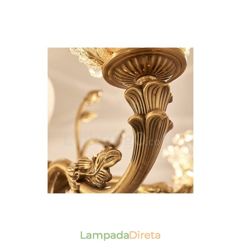 Lustre de metal integrado clássico tradicional de 6 luzes