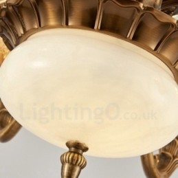 Lustre de metal integrado clássico tradicional de 6 luzes