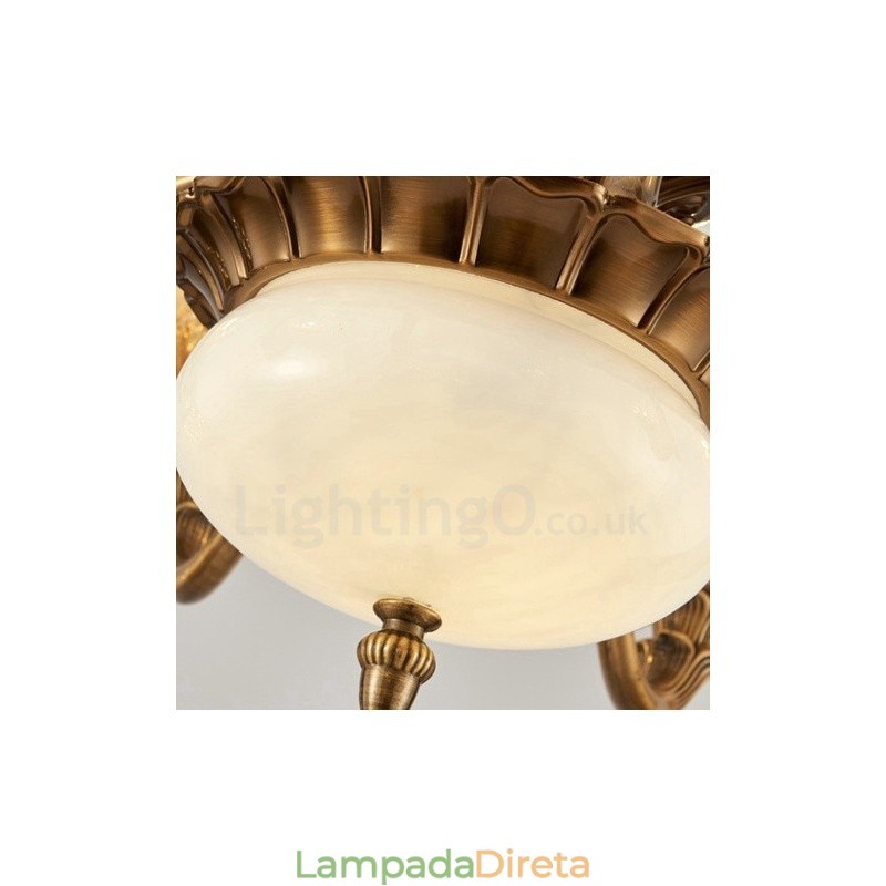 Lustre de metal integrado clássico tradicional de 6 luzes