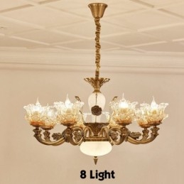 Lustre de metal integrado clássico tradicional de 8 luzes