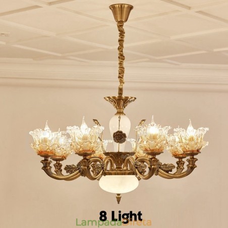Lustre de metal integrado clássico tradicional de 8 luzes Lustre de metal integrado clássico tradicional de 8 luzes