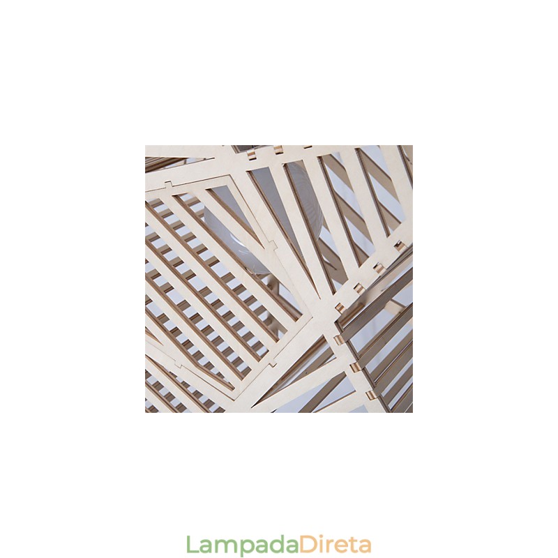 Lustre de madeira vintage com cinco pontas em forma de estrela