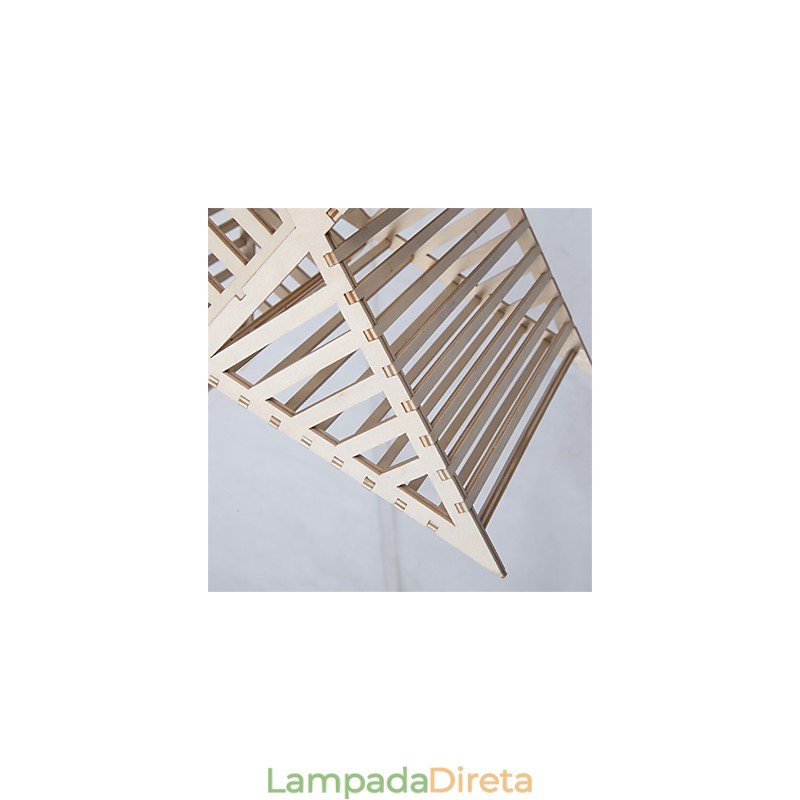 Lustre de madeira vintage com cinco pontas em forma de estrela