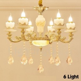 Lustre de metal integrado clássico tradicional de 6 luzes