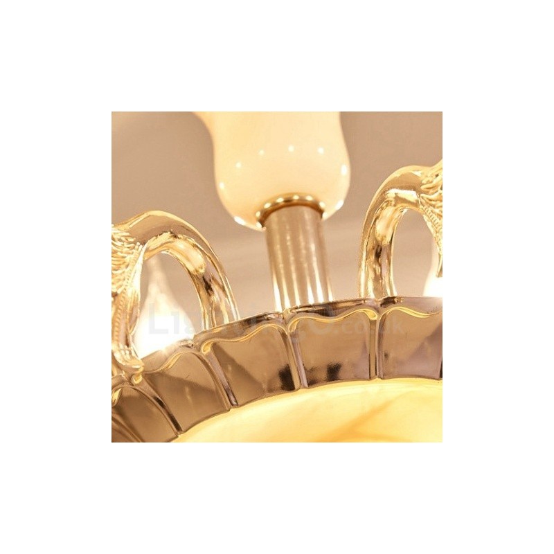 Lustre de metal integrado clássico tradicional de 6 luzes