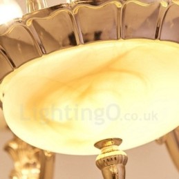 Lustre de metal integrado clássico tradicional de 6 luzes