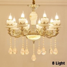 Lustre de metal integrado clássico tradicional de 8 luzes