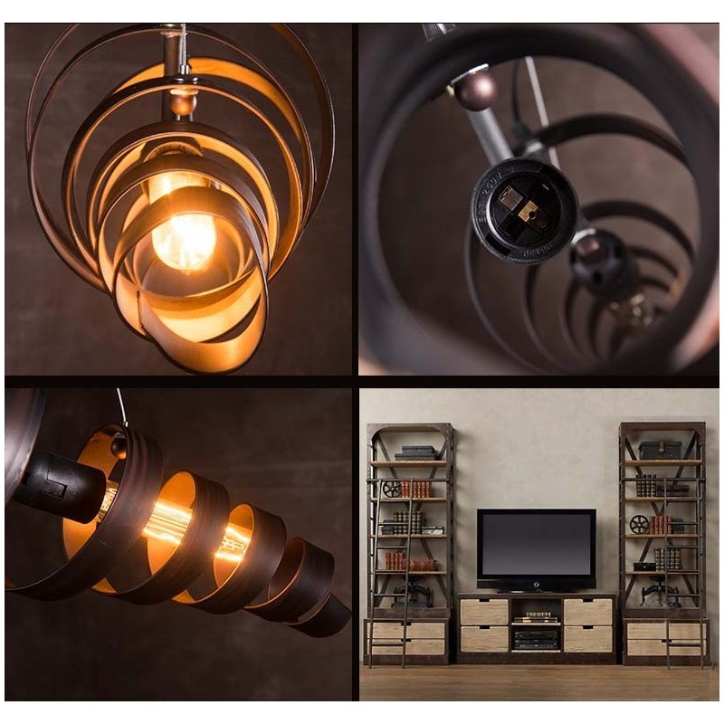 Lâmpada de ferro retrô Lustre moderno minimalista estilo industrial