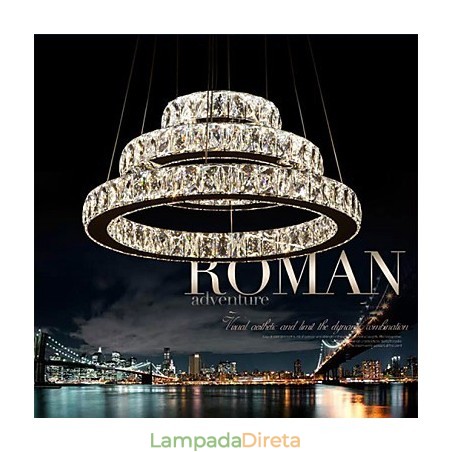 Luminária pendente moderna iluminação quente branco três anéis d204060 transparente k9 grandes luzes de teto de cristal Luminária pendente moderna iluminação quente branco três anéis d204060 transparente k9 grandes luzes de teto de cristal