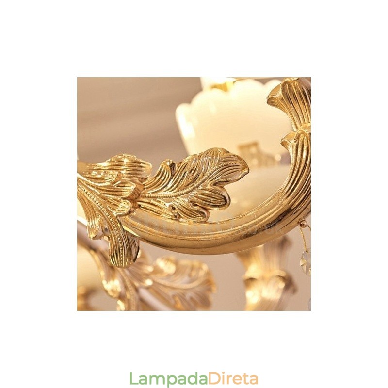 Lustre de metal integrado clássico tradicional de 15 luzes